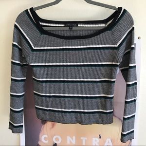 Striped riveted sweater